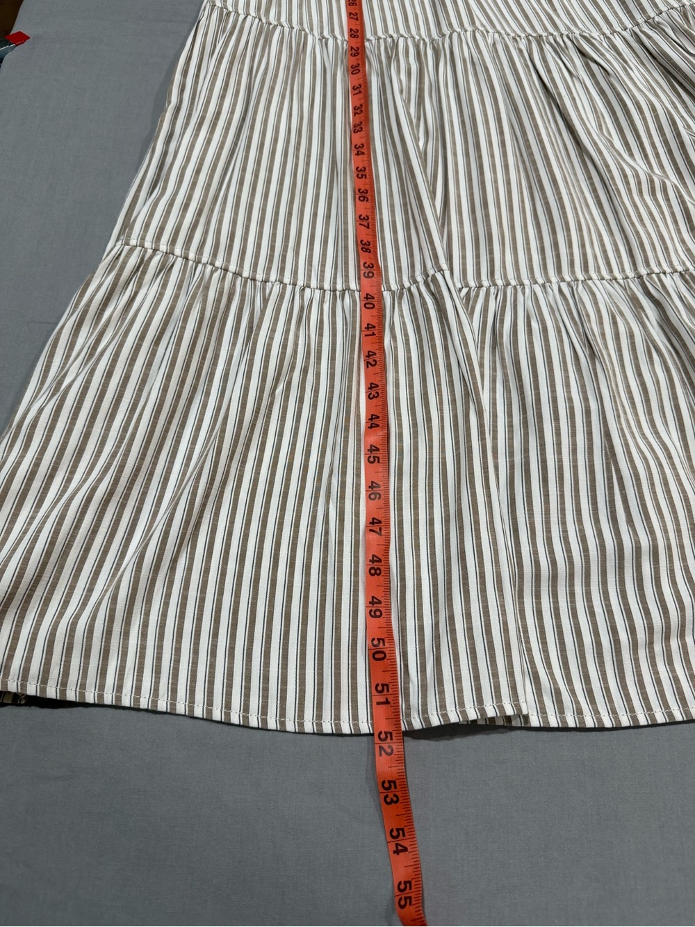 Max Studio London Beige and White Striped Maxi Shirt Dress Small - Picture 8 of 10